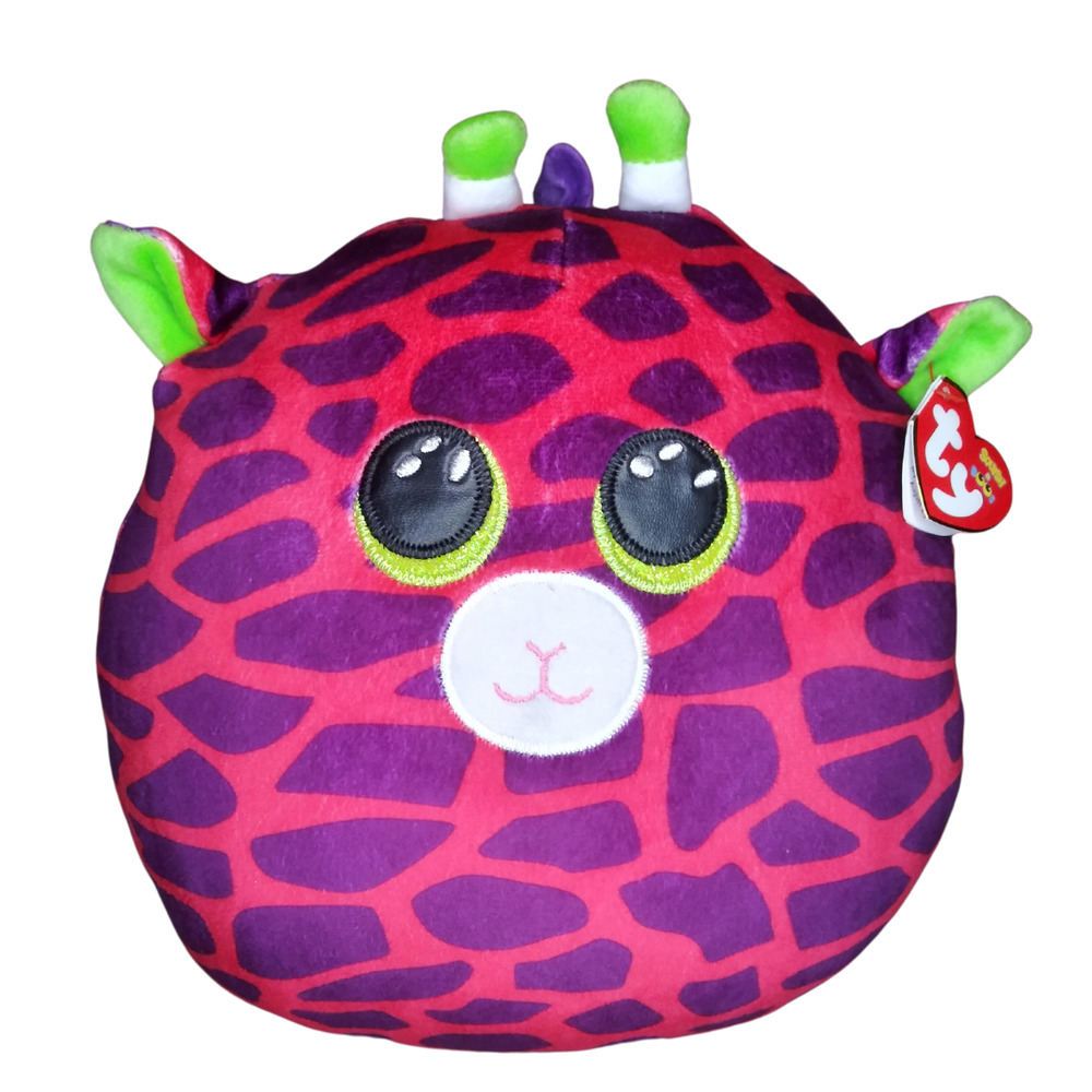 TY Pink Gilbert Giraffe Polyester Fiber Squish-a-Boo - Medium - NWT